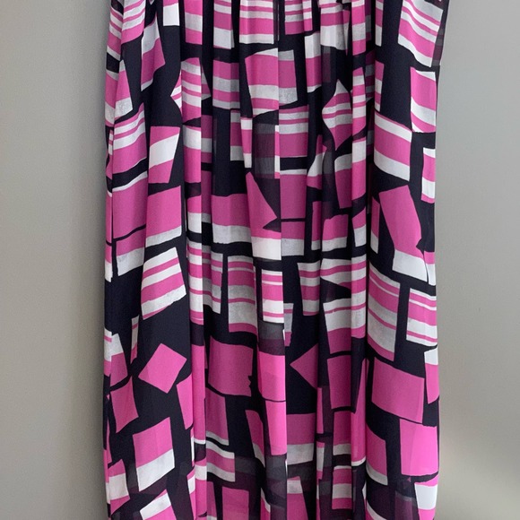 Nic + Zoe Block Party Dress Maxi Midi Pink Black Grey Geometric Print Flowy 2X - Picture 13 of 16